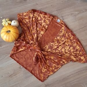 Velvet Burnt Orange Shawl Wrap